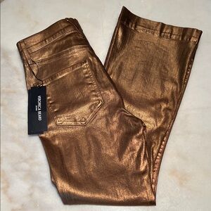 Veronica Beard Metallic Gold Jeans